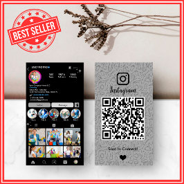 Tarjeta De Visita Limpieza de Instagram Gray House Maid QR Code