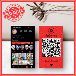 Tarjeta De Visita Limpieza de Instagram Red Houston Maid QR Code