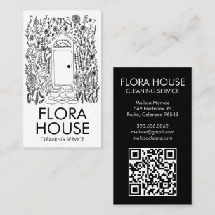 Tarjeta De Visita Limpieza de la casa de la puerta delantera Jardín 