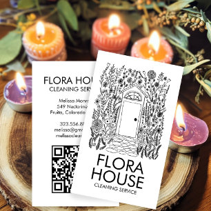 Tarjeta De Visita Limpieza de la casa de la puerta delantera Jardín 