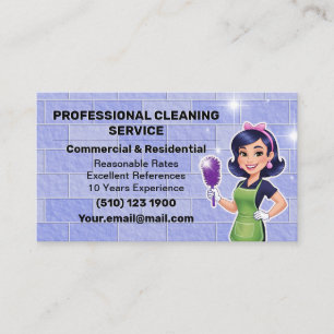 Tarjeta De Visita Limpieza de la Casa de Negocios Purple Housekeeper