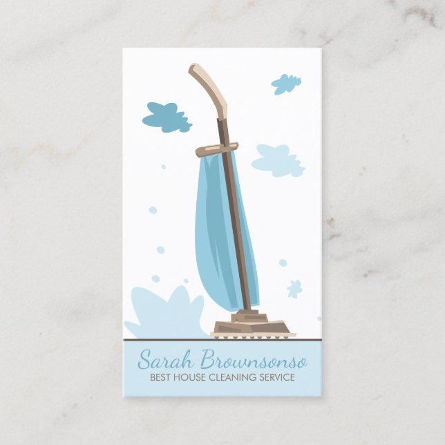 Tarjeta De Visita Limpieza de la casa del limpiador de vacío azul mo (Anverso)