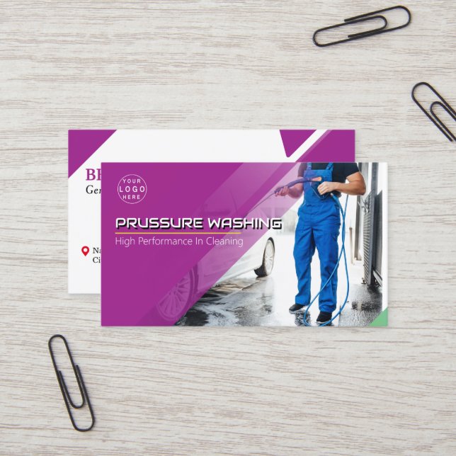 Tarjeta De Visita Limpieza de la manguera de lavado eléctrico con pr (Anverso/Reverso In Situ)