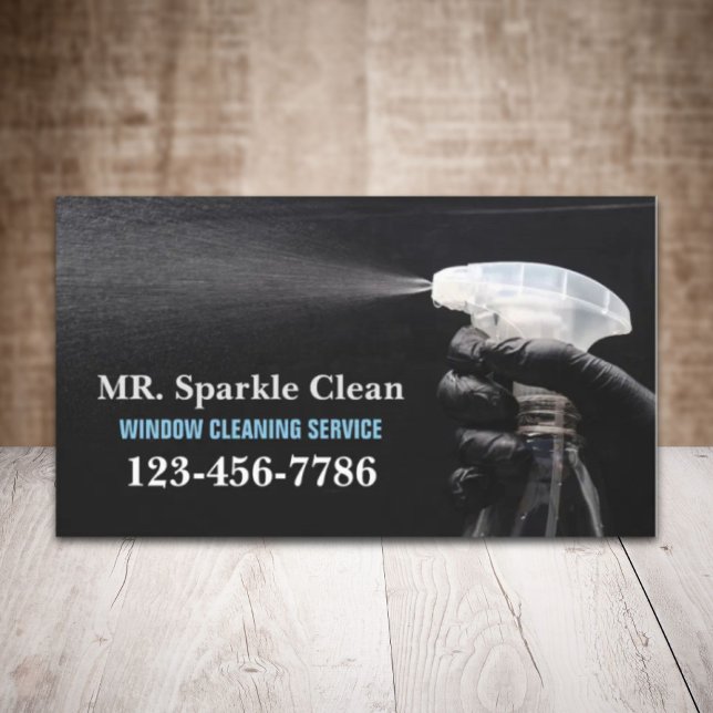 Tarjeta De Visita Limpieza de la ventana del servicio de limpieza pr (Professional Housekeeping Service Window Cleaning Business Card)