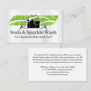Tarjeta De Visita Limpieza de lavado de coches   Soap Bubbles   Cuid