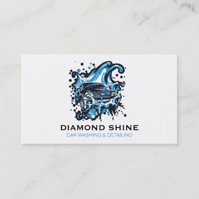 Tarjeta De Visita Limpieza de lavado de lavado profesional y moderno (Anverso)