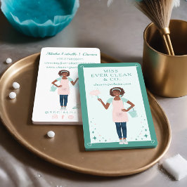 Tarjeta De Visita Limpieza de mujeres negras y servicios de doncella