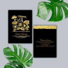 Limpieza de Oro Falso Logotipo de Guión Floral 