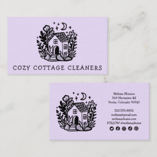 Tarjeta De Visita Limpieza de Personalizado de cabaña de cutas Servi