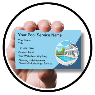 Tarjeta De Visita Limpieza de Piscinas Moderna