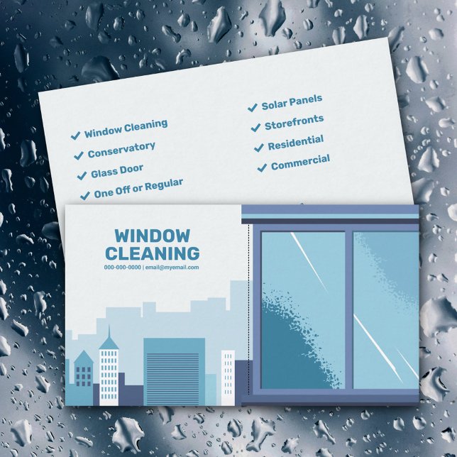 Tarjeta De Visita Limpieza de ventanas (Window Cleaning Business Card)