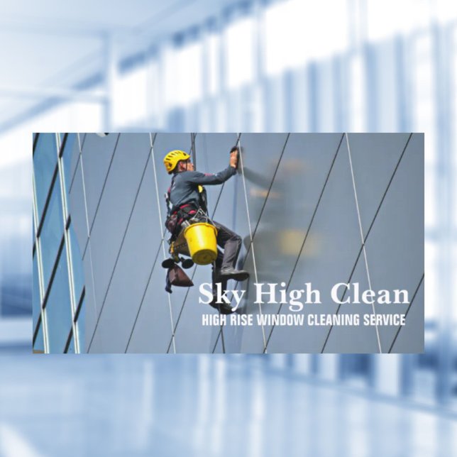 Tarjeta De Visita Limpieza de ventanas de altura de rascacielos come (Commercial Skyscraper High Rise Window Cleaning Business Card)