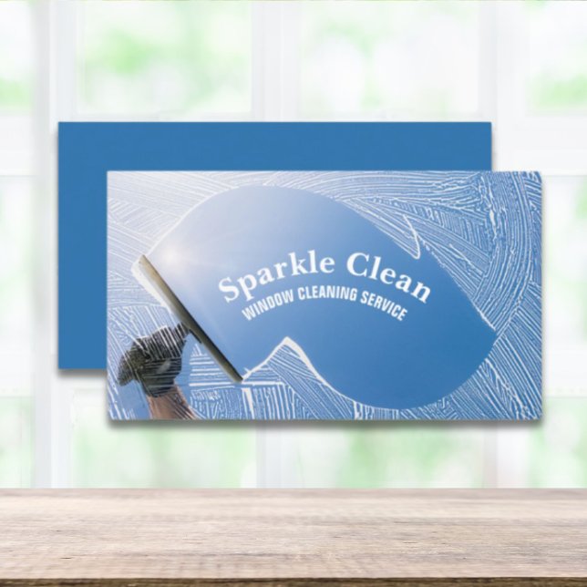 Tarjeta De Visita Limpieza de ventanas de bloqueo de mantenimiento d (Professional Housekeeping Squeege Window Cleaning Business Card)
