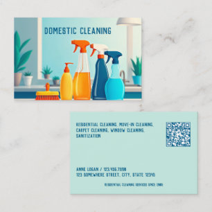 Tarjeta De Visita Limpieza doméstica escaneable