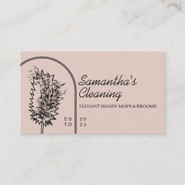 Tarjeta De Visita Limpieza elegante femenina minimalista escoba trap