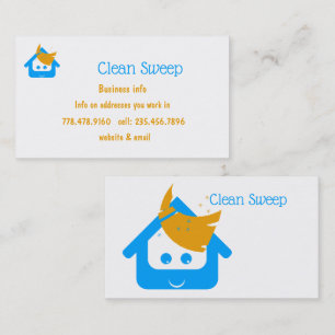 Tarjeta De Visita Limpieza Empresa de limpieza Limpiar Barrido Cute 
