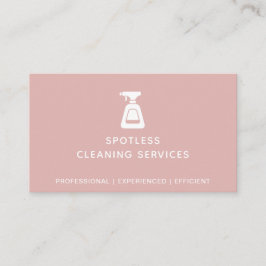 Tarjeta De Visita Limpieza Empresa Spray Botella Dusty Rosa