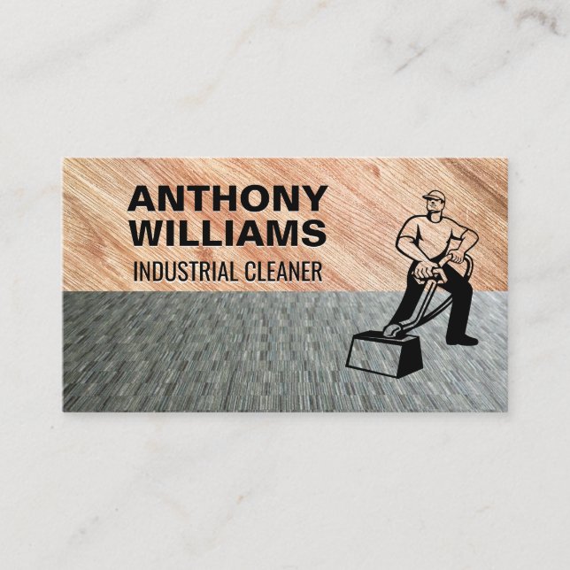 Tarjeta De Visita Limpieza industrial | Suelos de alfombras y madera (Anverso)
