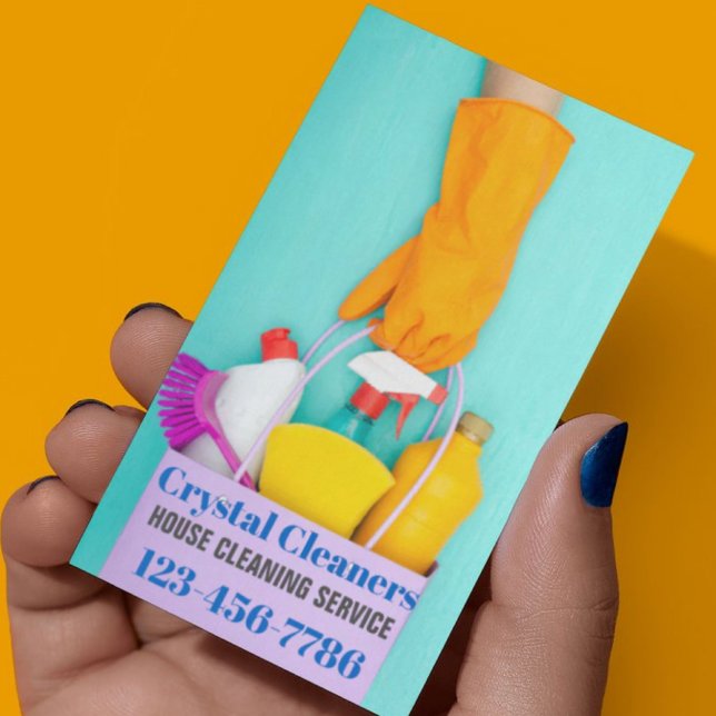 Tarjeta De Visita Limpieza Janitorial Servicios de limpieza doméstic (Janitorial Cleaning Maid Services Housekeeping Business Card)