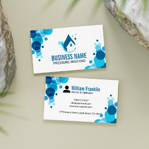 Tarjeta De Visita Limpieza moderna con lavado a presión azul