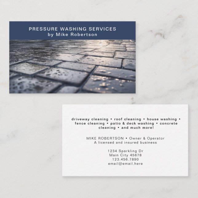Tarjeta De Visita Limpieza moderna de la casa de lavado eléctrico de (Anverso / Reverso)