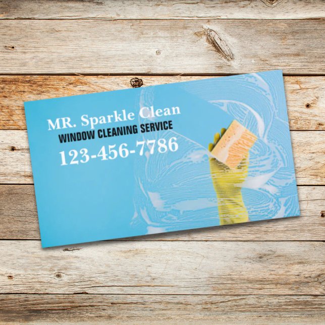 Tarjeta De Visita Limpieza moderna de la ventana del limpiaparabrisa (Modern Housekeeping Glass Cleaner Window Cleaning Business Card)