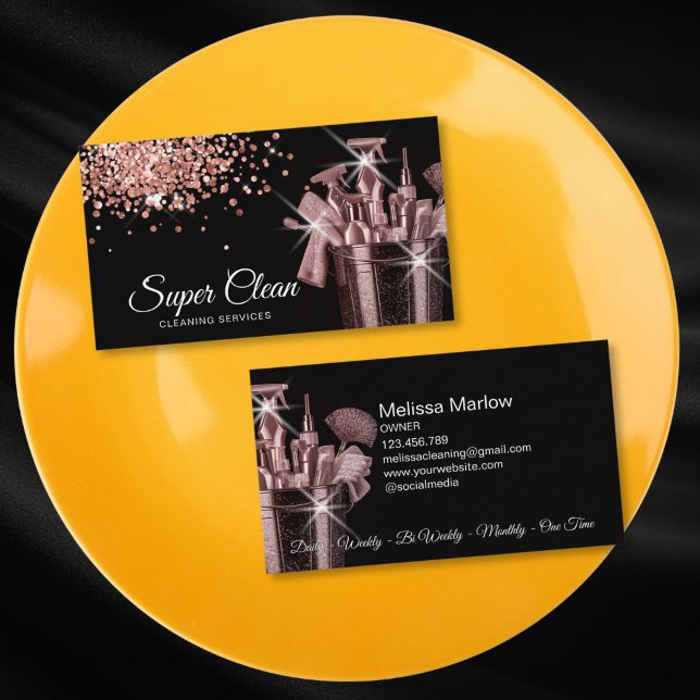 Tarjeta De Visita Limpieza profesional de casas (ROSE GOLD CLEANING TOOLS)