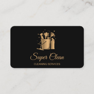 Tarjeta De Visita Limpieza profesional de casas Rose Gold Glitter B