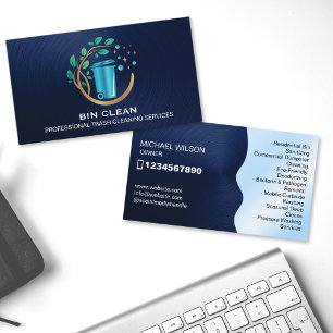 Tarjeta De Visita Limpieza Profesional de Contenedores de Basura Fre