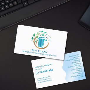 Tarjeta De Visita Limpieza Profesional de Contenedores de Basura Fre