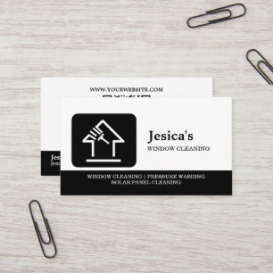 Tarjeta De Visita Limpieza profesional de ventanas con código QR de 
