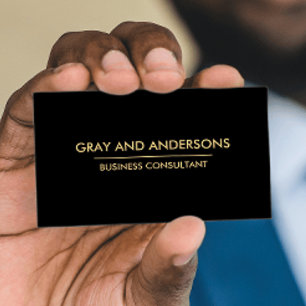 TARJETA DE VISITA LIMPIEZA PROFESIONAL MÍNIMA SIMPLE DE ORO NEGRO