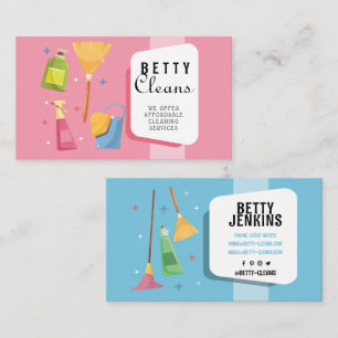 Tarjeta De Visita Limpieza Retro de limpieza de la casa de servicios