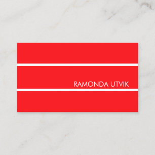 Tarjeta De Visita Limpieza sencilla de color rojo y blanco mínimo