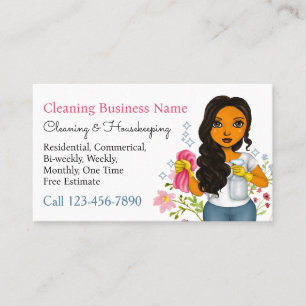 Tarjeta De Visita Limpieza Servicio de limpieza de hogares Maid Flor