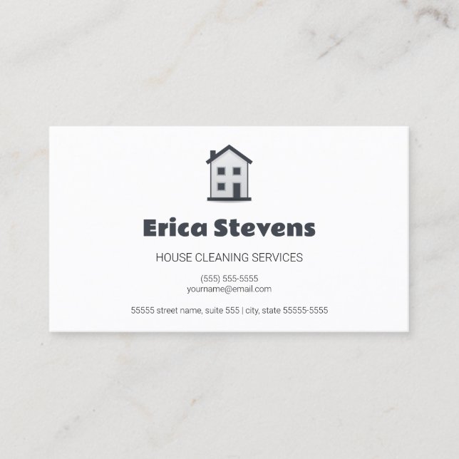 Tarjeta De Visita Limpieza Simple de Casas (Anverso)