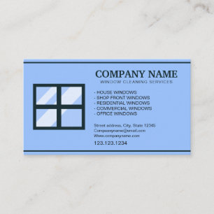 Tarjeta De Visita Limpieza única de la ventana azul Personalizado