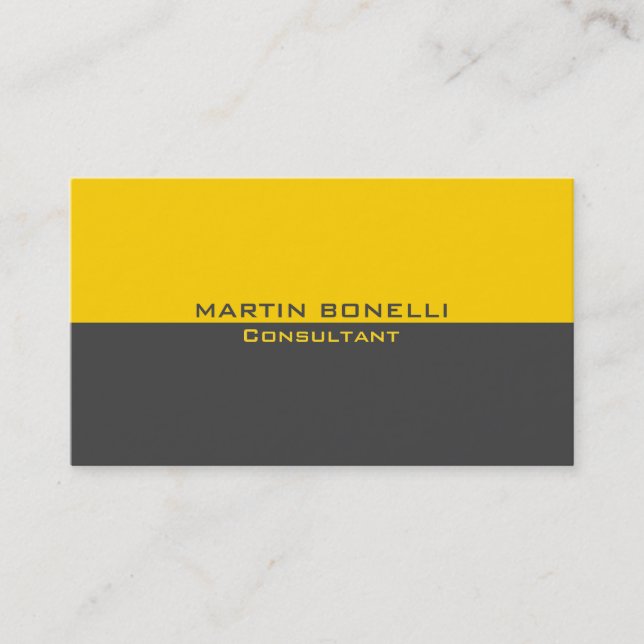Tarjeta De Visita Limpieza única especial de gris amarillo (Anverso)