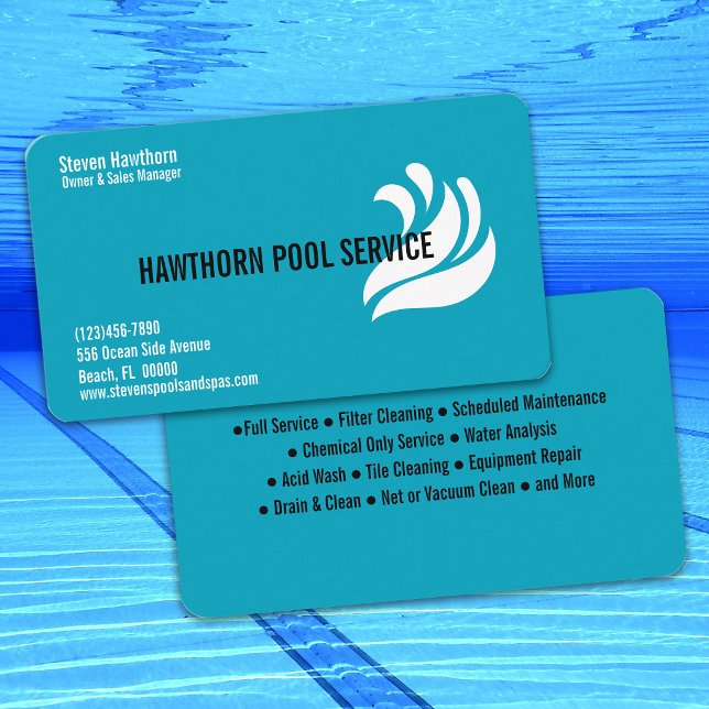 Tarjeta De Visita Limpieza y Servicio Profesional de Piscinas (Subido por el creador)