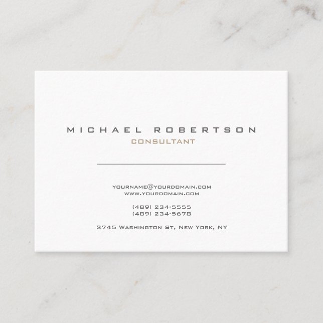 Tarjeta De Visita Limpio blanco moderno y exclusivo (Anverso)