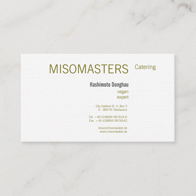 Tarjeta De Visita Limpio y rayado (Anverso)