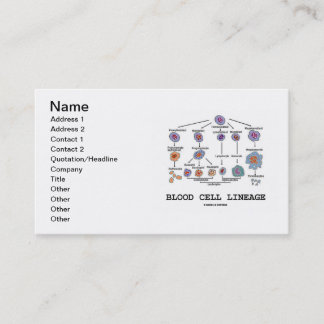 Tarjeta De Visita Linaje del glóbulo (hematología)