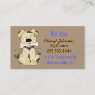 Tarjeta de visita linda del Groomer del perro del
