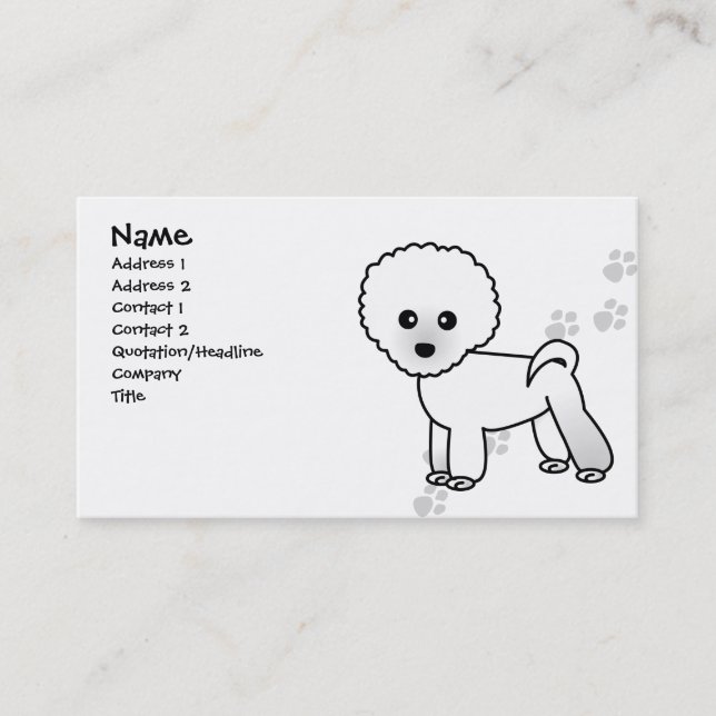 Tarjeta de visita linda del perro de Bichon Frise (Anverso)