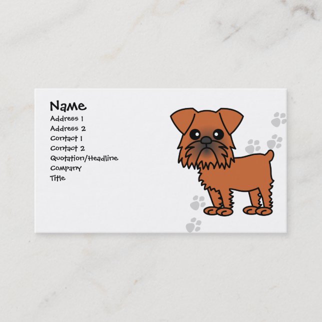 Tarjeta de visita linda del perro de Bruselas (Anverso)