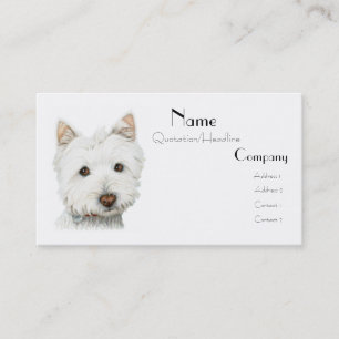 Tarjeta de visita linda del perro de Westie