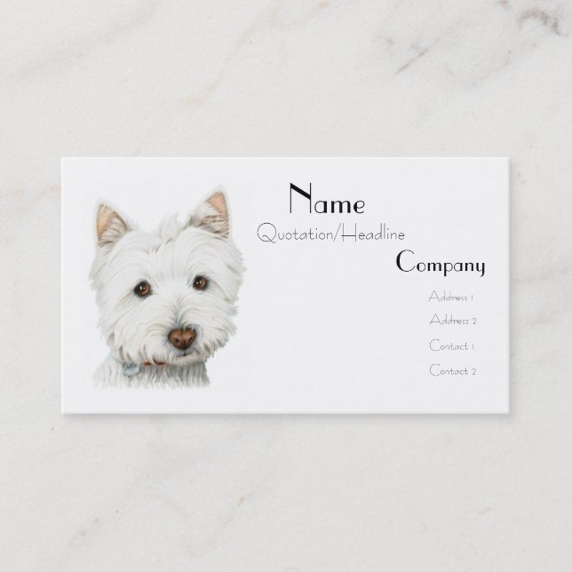 Tarjeta de visita linda del perro de Westie (Anverso)