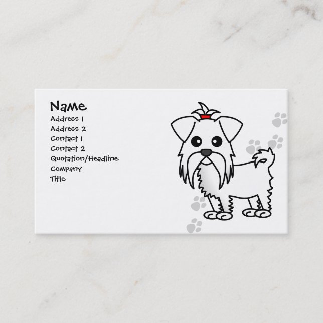 Tarjeta de visita linda del perro maltés (Anverso)