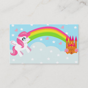 tarjeta de visita linda del unicornio