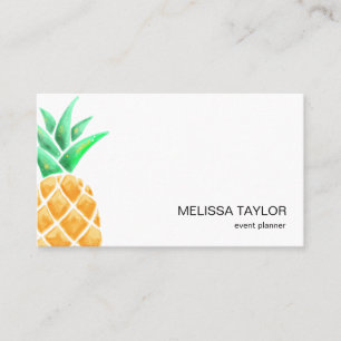Tarjeta De Visita linda onza piña acuarela de arte tropical